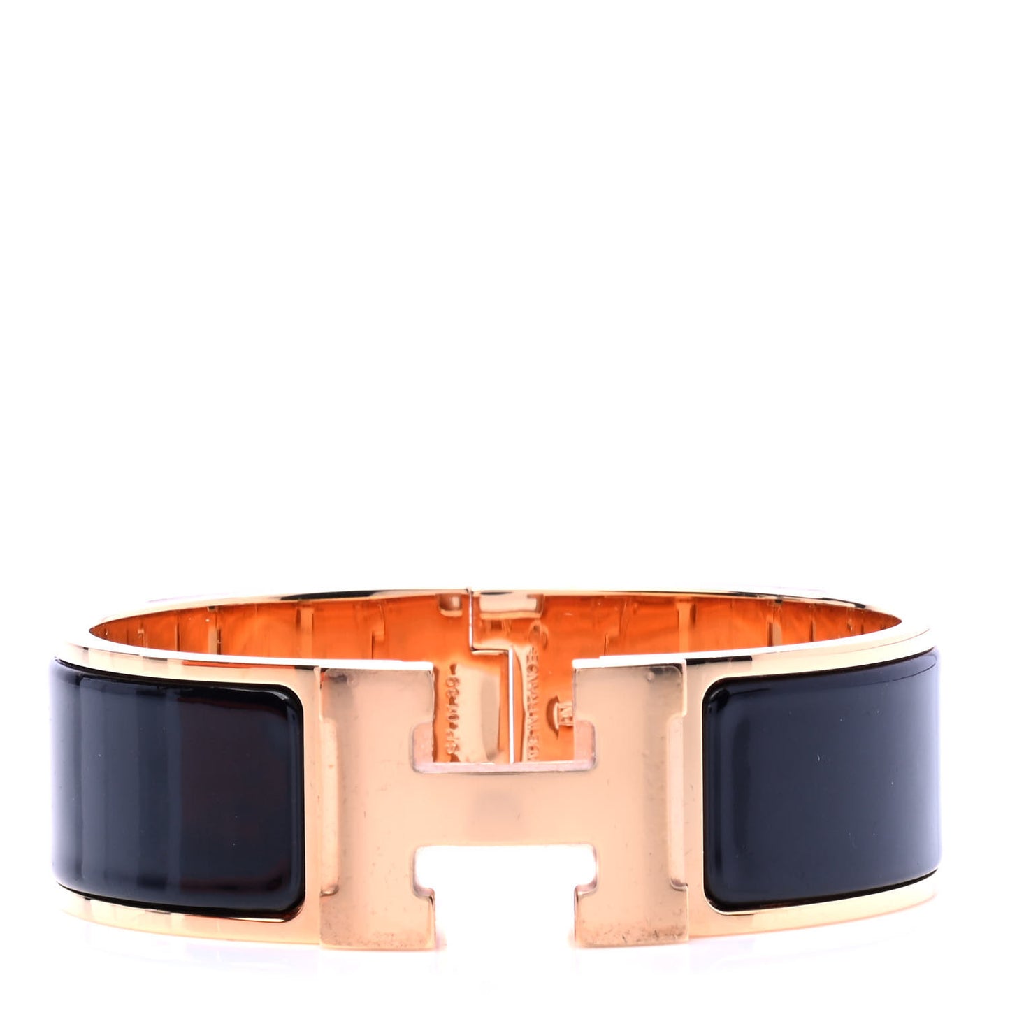 Enamel Wide Clic Clac H Bracelet GM Black