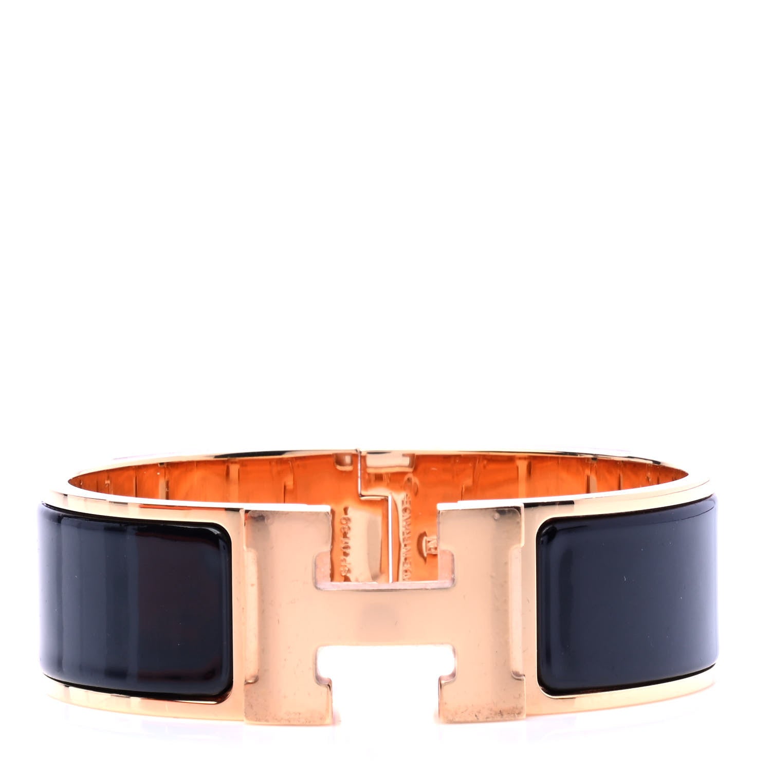 Hermes Enamel Wide Clic Clac H Bracelet GM Black 1 of 7