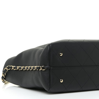 Chanel Calfskin Stitched Medium Shopping Tote Black 10 of 16