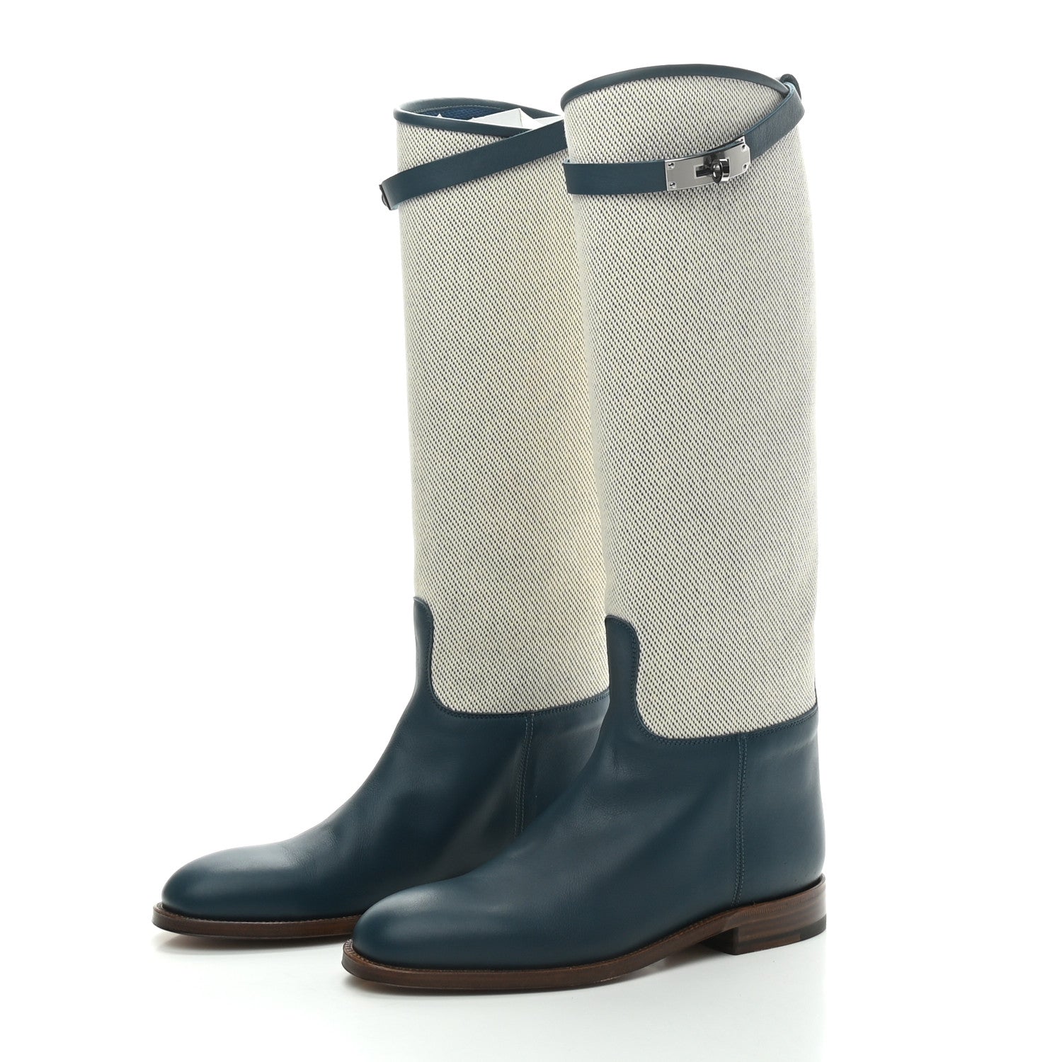 Hermes Box Canvas Kelly Jumping Boots 36 Colvert 3 of 6