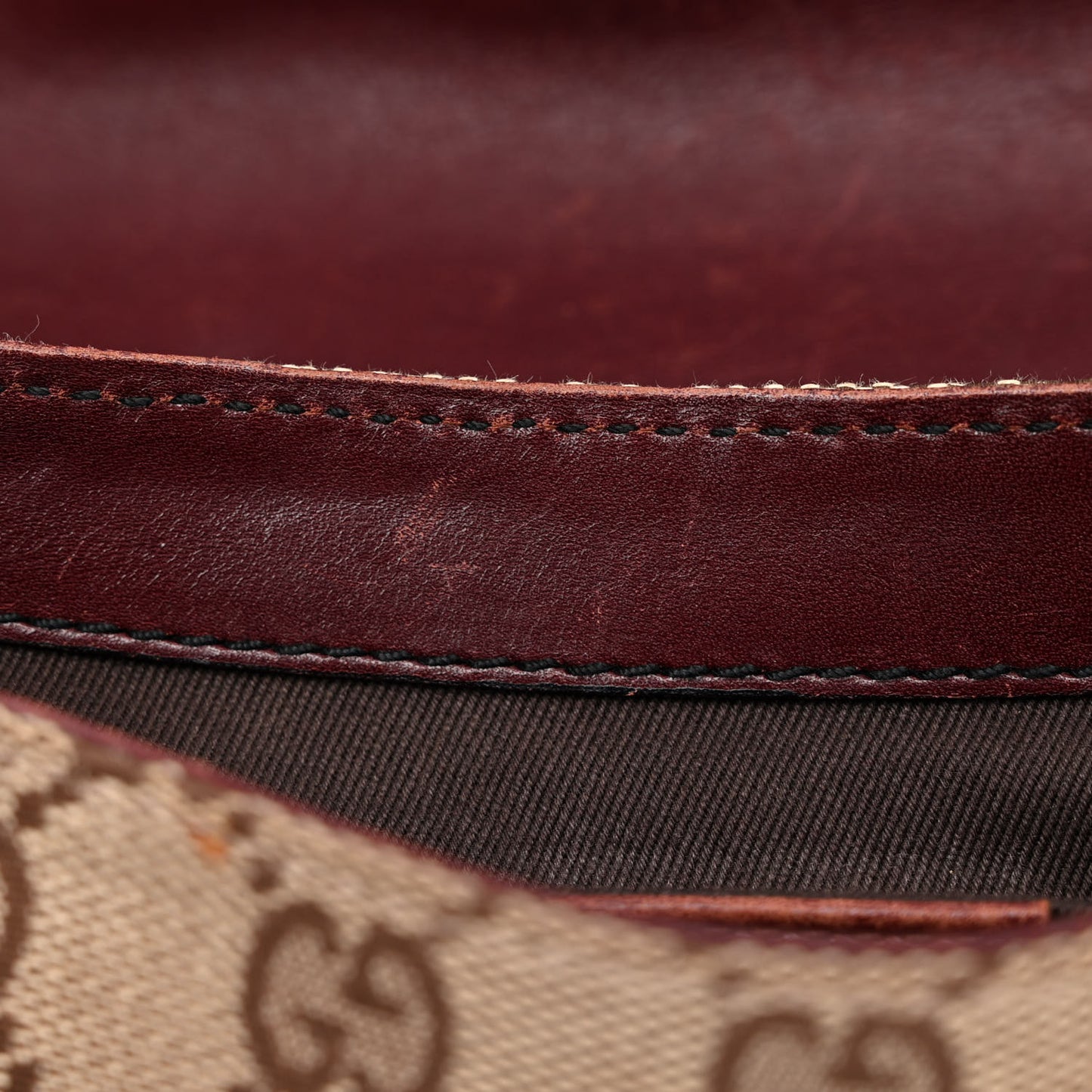 Monogram Studded Small Horsebit Clutch Bordeaux