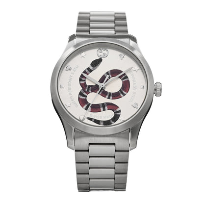 Gucci Stainless Steel 38mm G-Timeless Snake Quartz Watch 1 of 5
