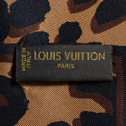 Louis Vuitton Silk Leopard Bandeau Scarf Marron 4 of 5