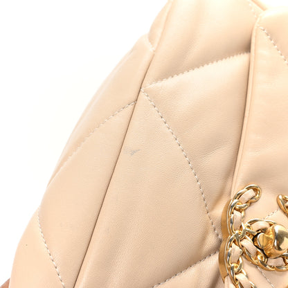 Chanel Lambskin Quilted Medium Chanel 19 Flap Beige 11 of 12