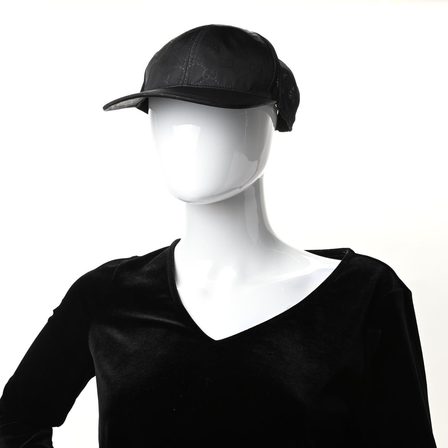 Nylon Monogram Baseball Hat L Black