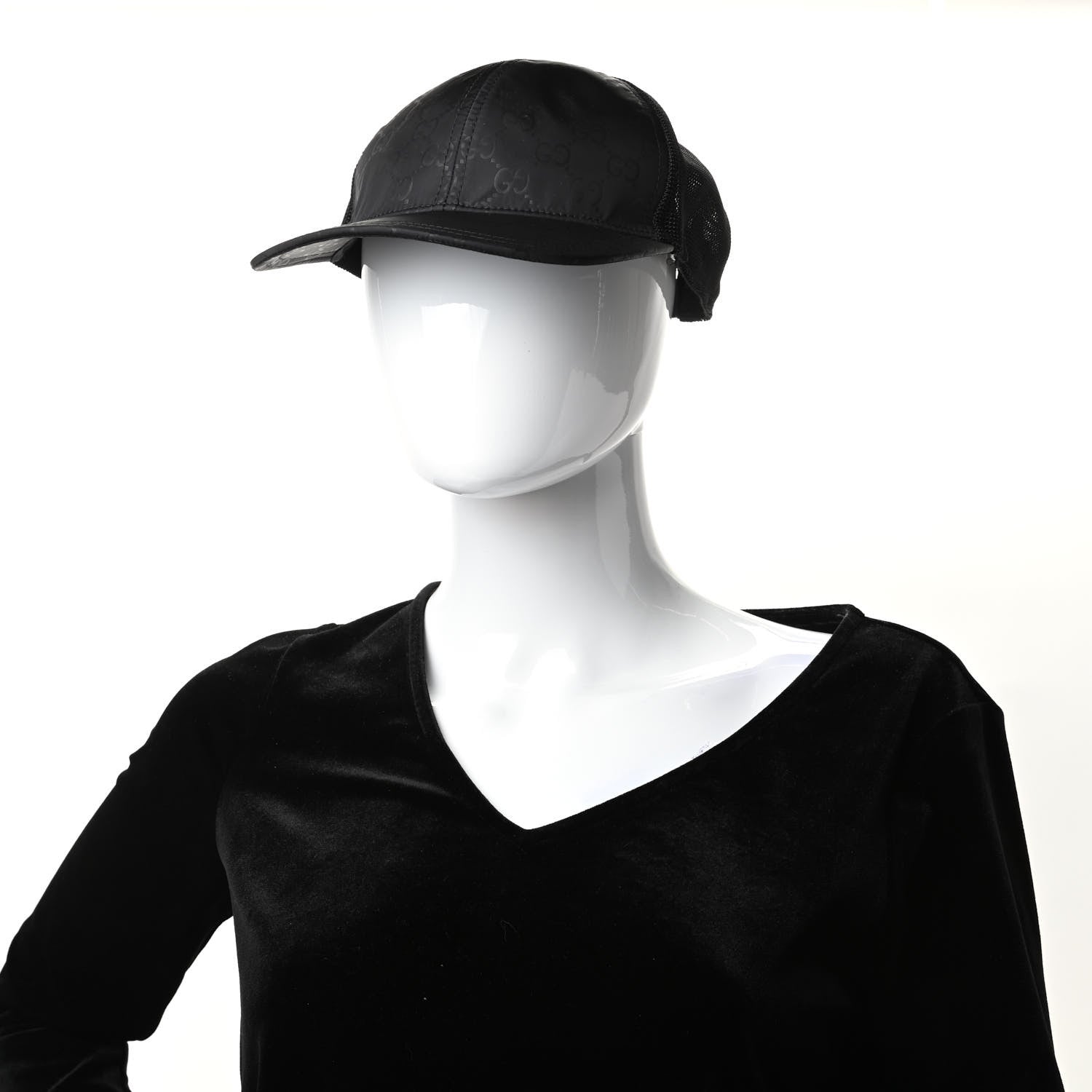 Gucci Nylon Monogram Baseball Hat L Black 2 of 8