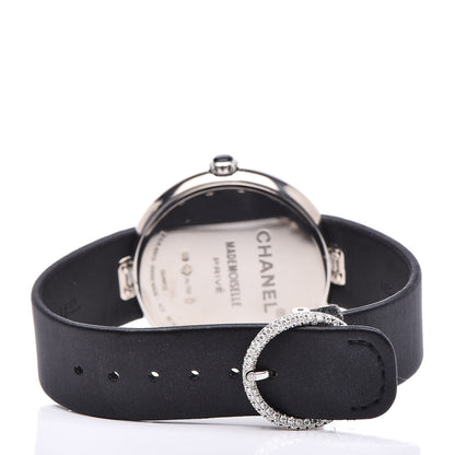 Chanel 18K White Gold Satin Diamond Bezel Onyx Mother of Pearl 37.5mm Mademoiselle Prive Quartz Watch Black 4 of 9
