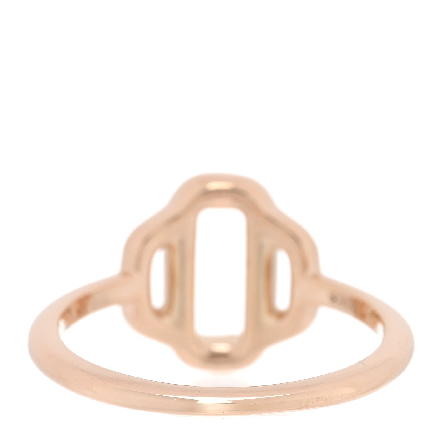 Hermes 18K Rose Gold Diamond Attelage Ring 50 5.25 3 of 4