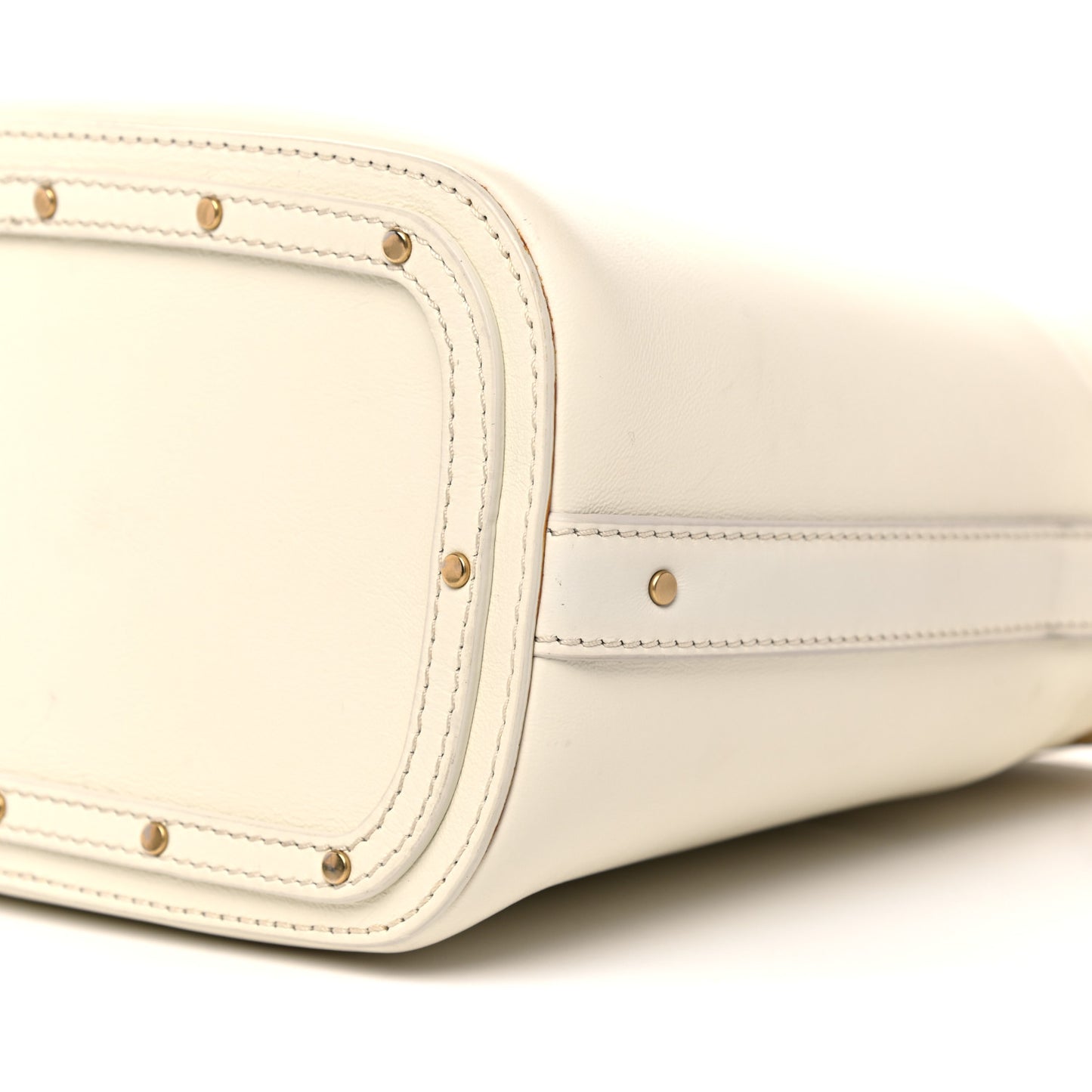 Smooth Calfskin Small Roy Bucket Bag Natural White