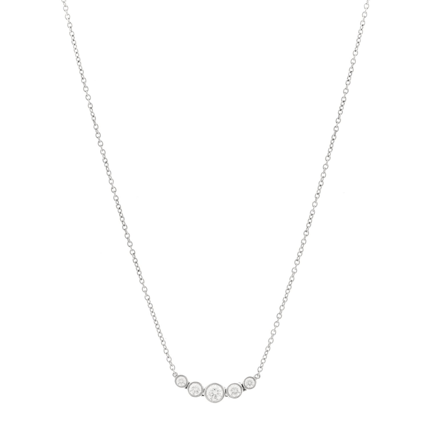 Tiffany Platinum Diamond Jazz Graduated Pendant Necklace 1 of 7