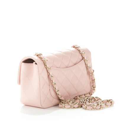 Chanel Lambskin Quilted Mini Rectangular Flap Light Pink 3 of 8