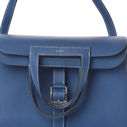Hermes Taurillon Clemence Halzan 31 GM Deep Bleu 7 of 9