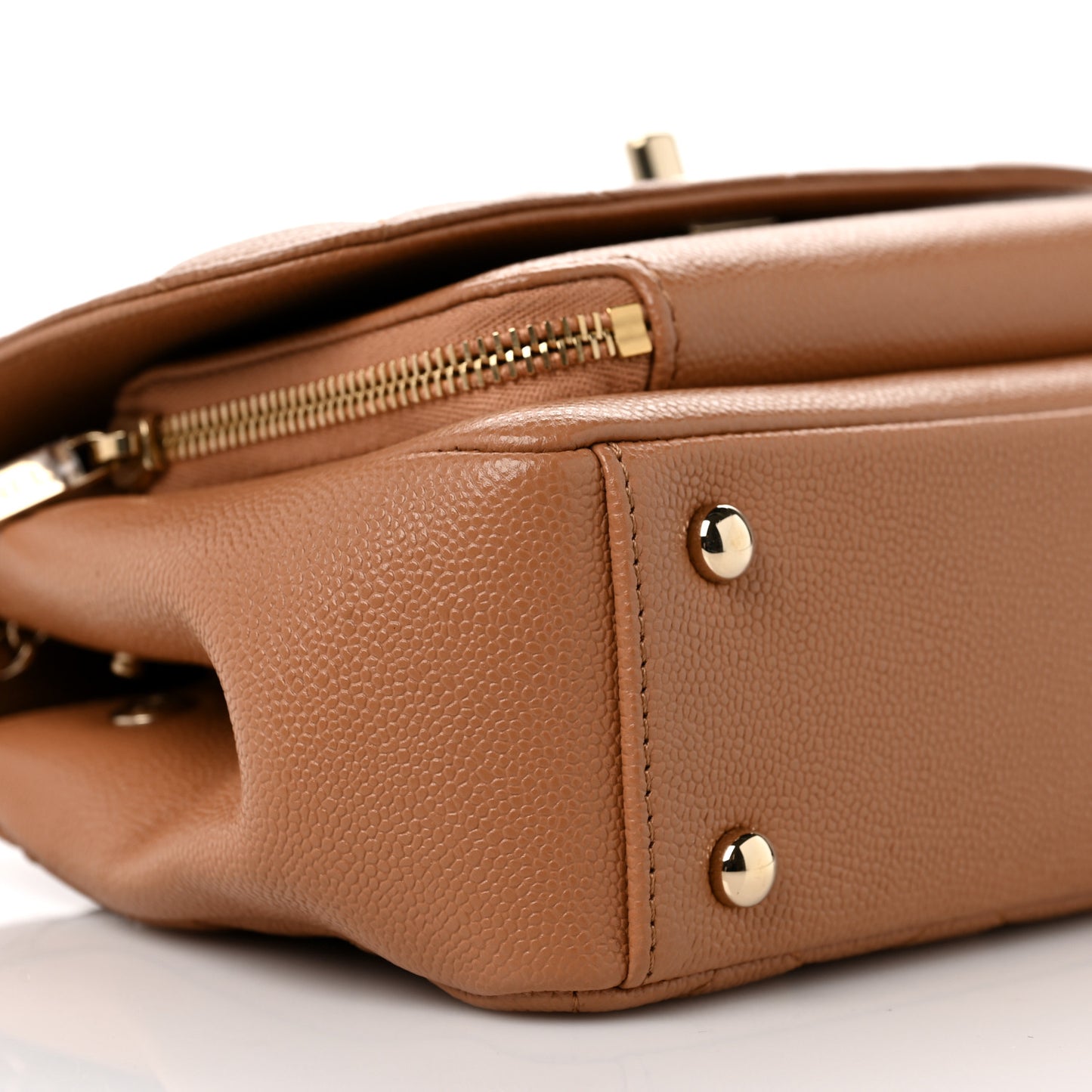 Caviar Quilted Small Business Affinity Flap Camel