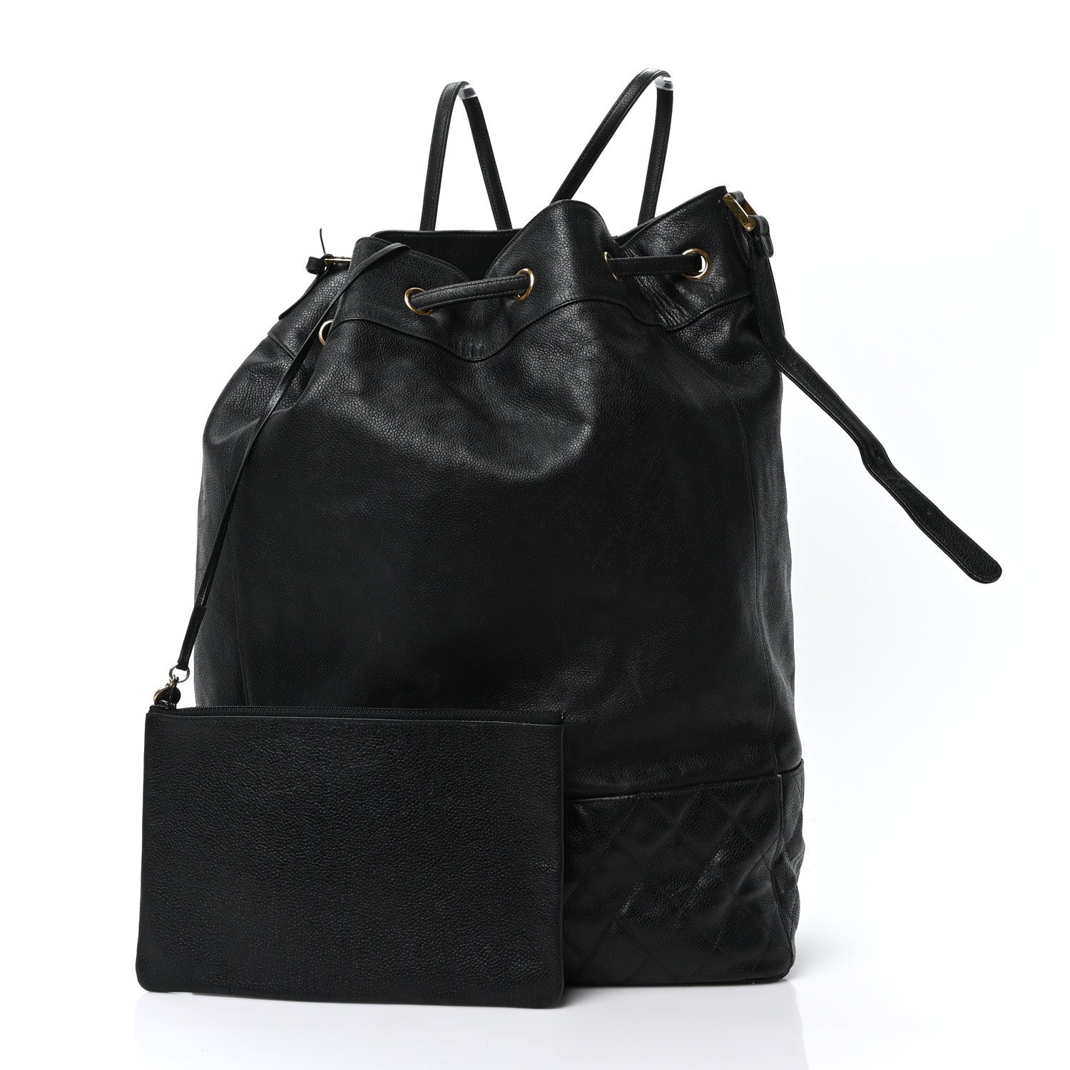 Chanel Caviar Quilted Drawstring Backpack Black 3 of 12