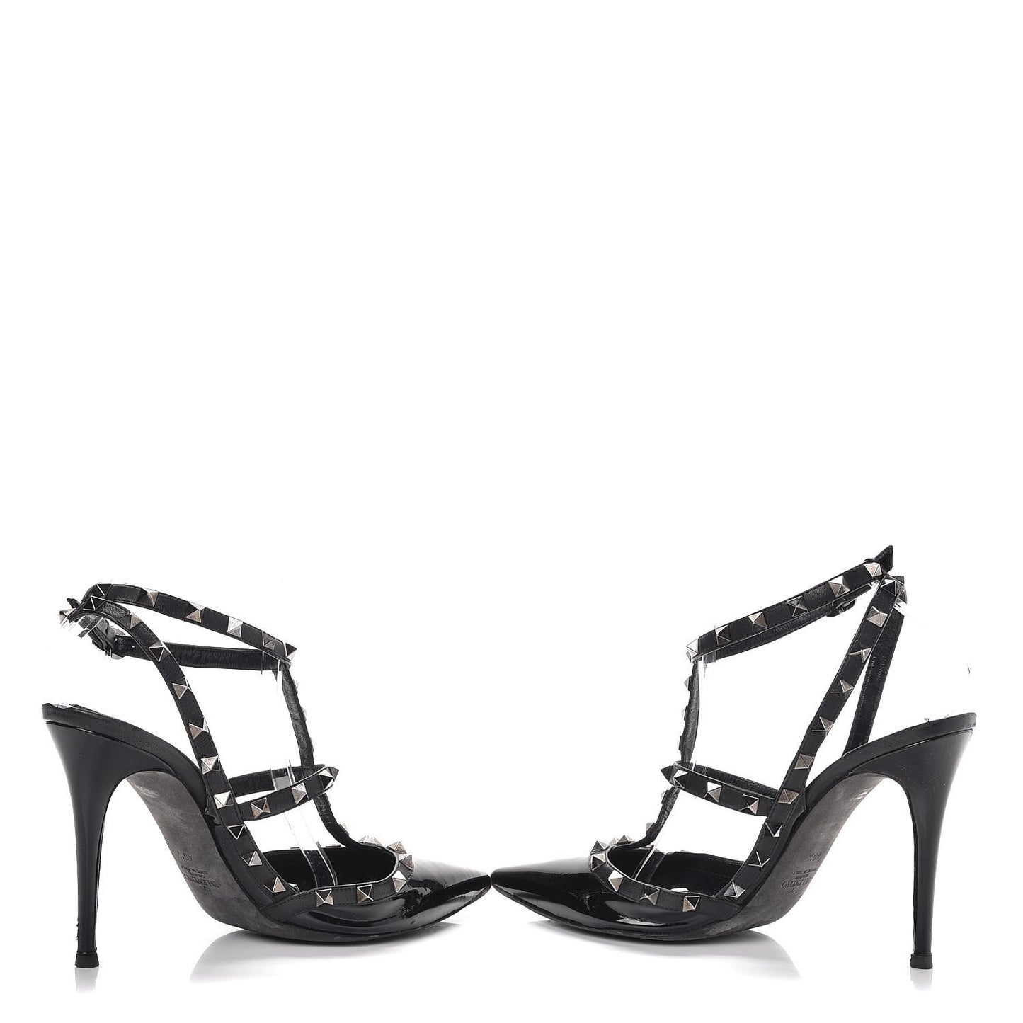 Patent Rockstud Ankle Strap Pumps 40.5 Black