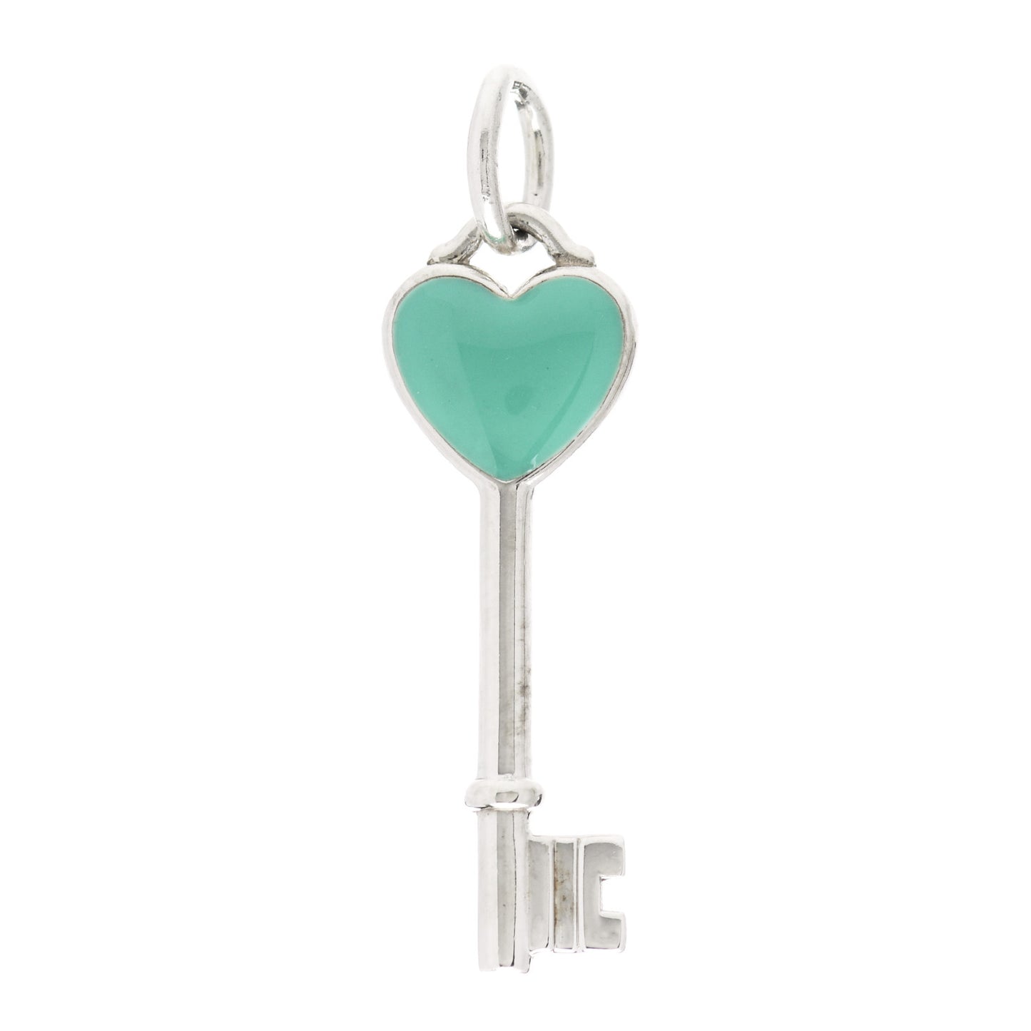Sterling Silver Enamel Key Pendant Blue