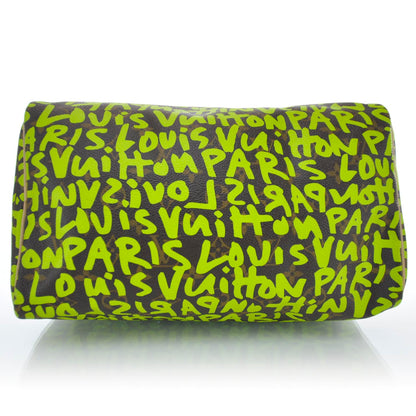 Louis Vuitton Monogram Graffiti Speedy 30 Green 5 of 10