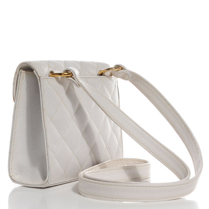 Chanel Caviar Quilted Crossbody Bag White 3 of 9