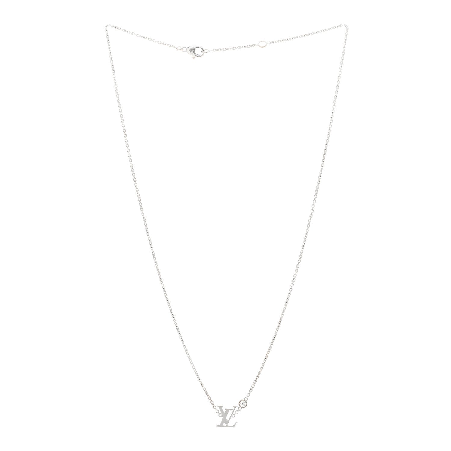 Louis Vuitton 18K White Gold Diamond Idylle Blossom LV Pendant Necklace 3 of 5
