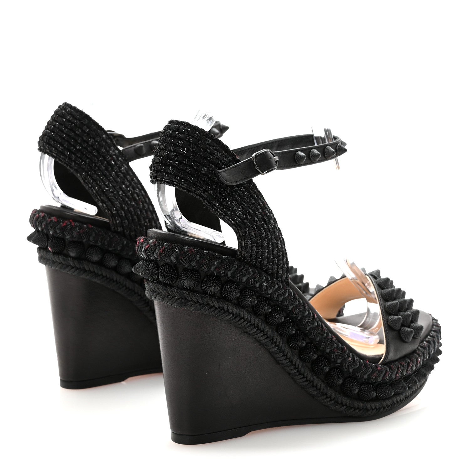 Christian Louboutin Calfskin Lata 110 Wedges 37 Black 5 of 8