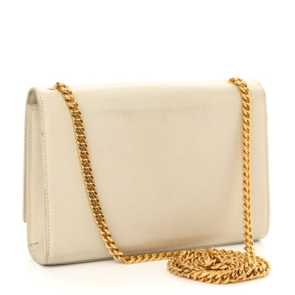Saint Laurent Grain De Poudre Small Monogram Kate Satchel Blanc Vintage 2 of 16