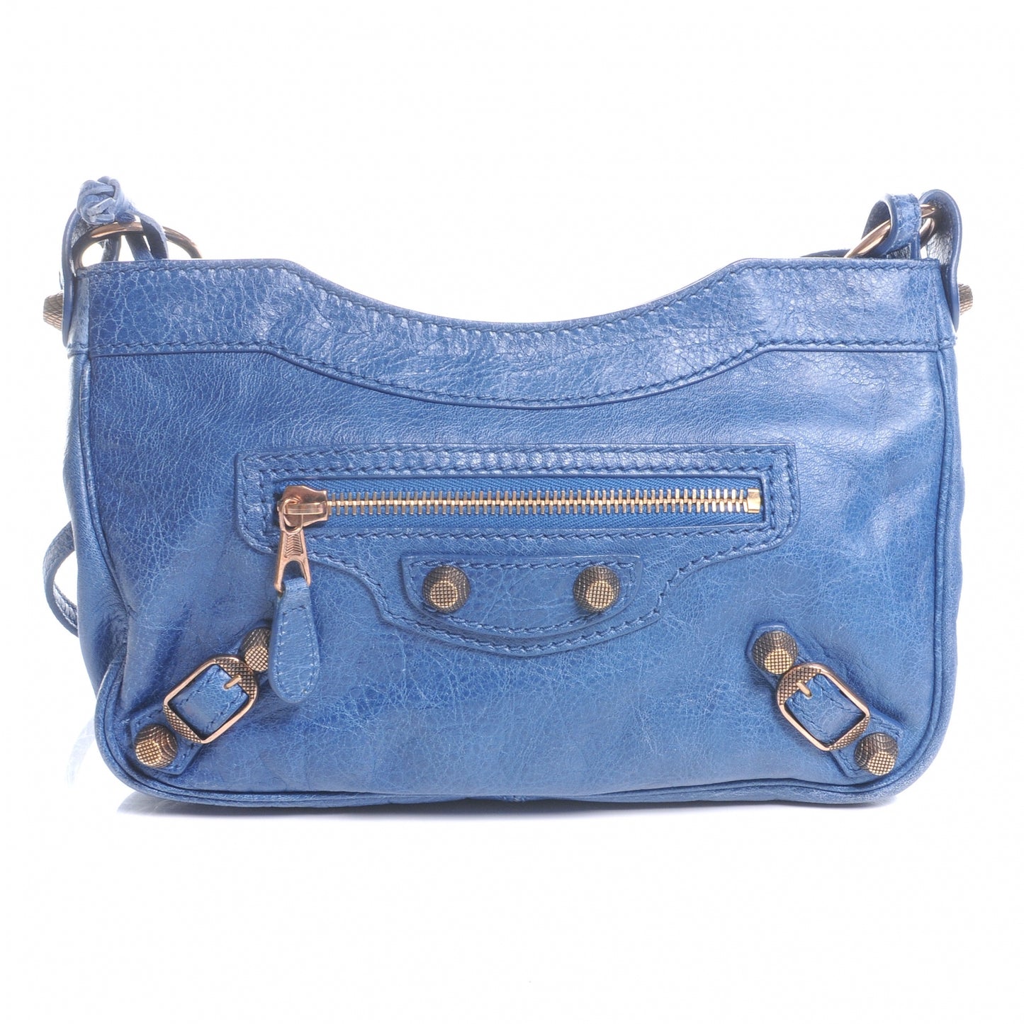 Agneau Giant 12 Rose Gold Hardware Hip Bleu Cobalt