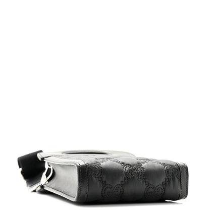 Gucci Nylon Calfskin Enamel GG Matelasse Mini Top Slip Handle Crossbody Bag Black 4 of 10