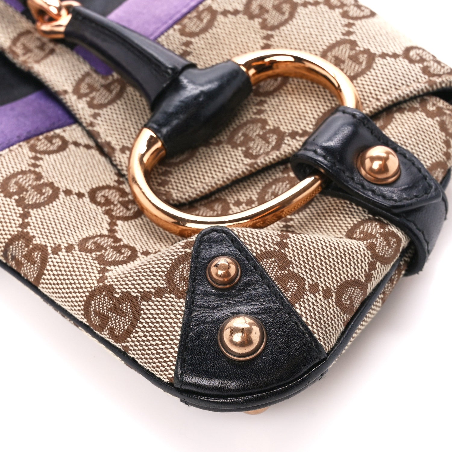 Gucci Tom Ford Monogram Horsebit Web Clutch Purple 10 of 10