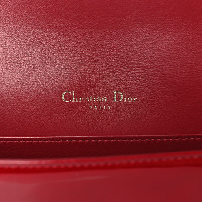 Christian Dior Patent Cannage Lady Dior Chain Wallet Rouge Ceris 6 of 10