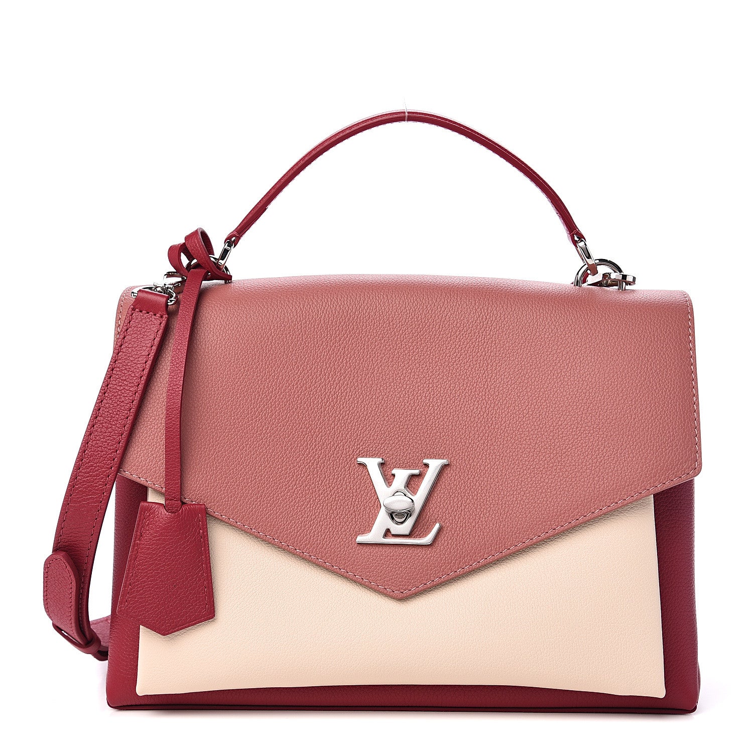 Louis Vuitton Soft Calfskin My Lockme Top Handle Rose Boudoir Lie de Vin Creme 1 of 9