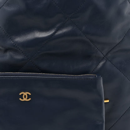 Chanel Shiny Calfskin Quilted Small Chanel 22 Navy 9 of 11