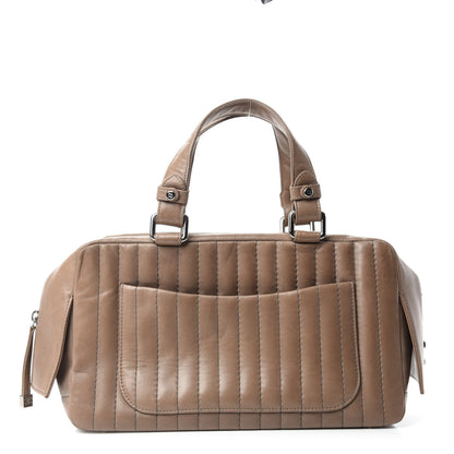 Chanel Lambskin Vertical Quilted Mademoiselle Satchel Dark Beige 1 of 12