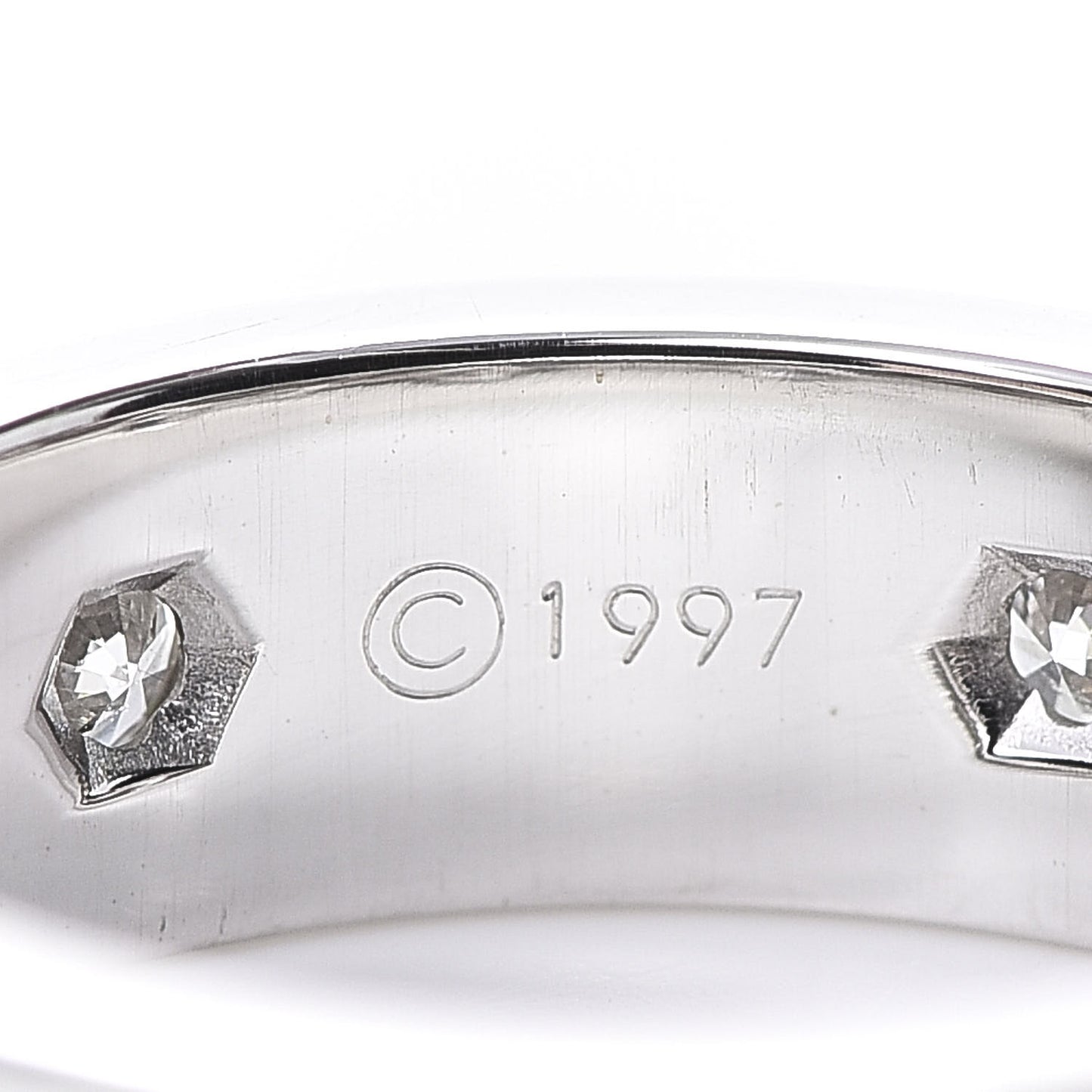 18K White Gold 6 Diamond 5.5mm LOVE Ring 48 4.5