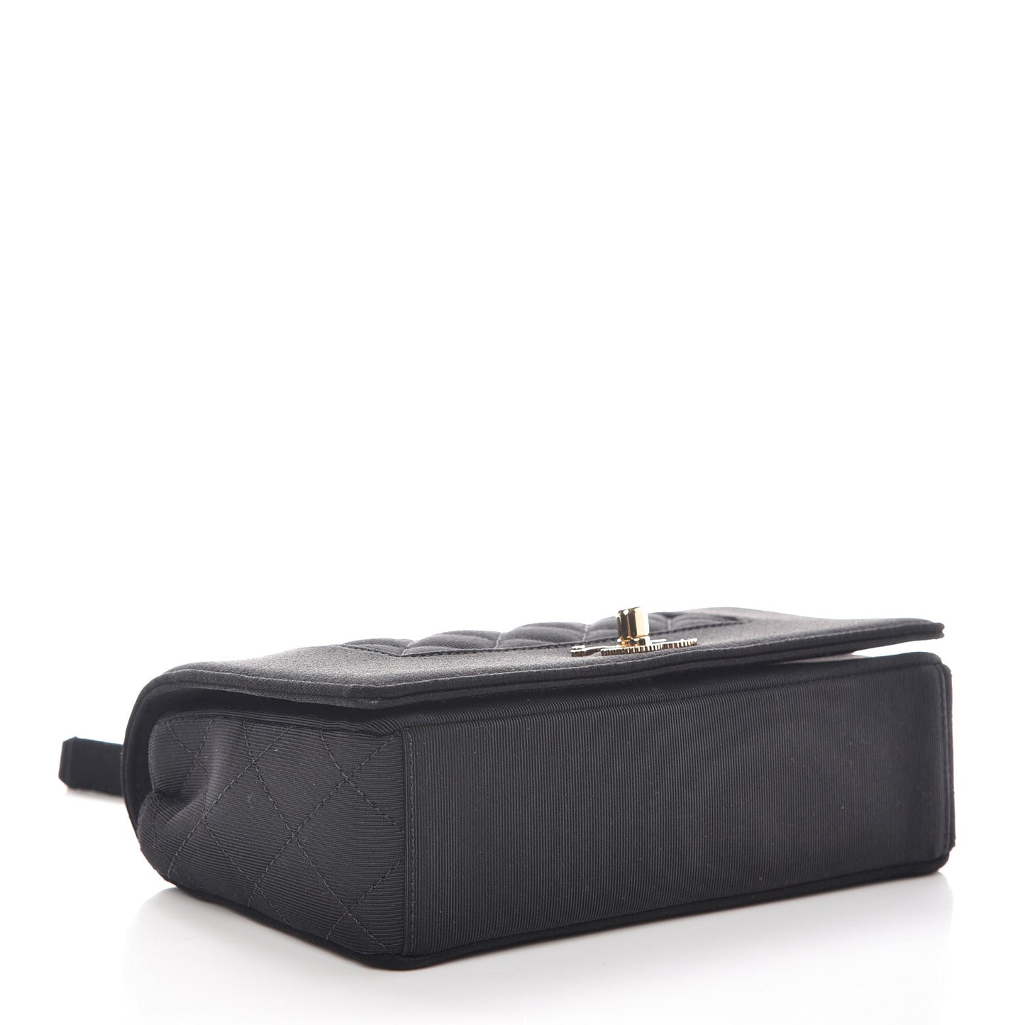 Grosgrain Satin Quilted Small Vintage Mademoiselle Flap Black