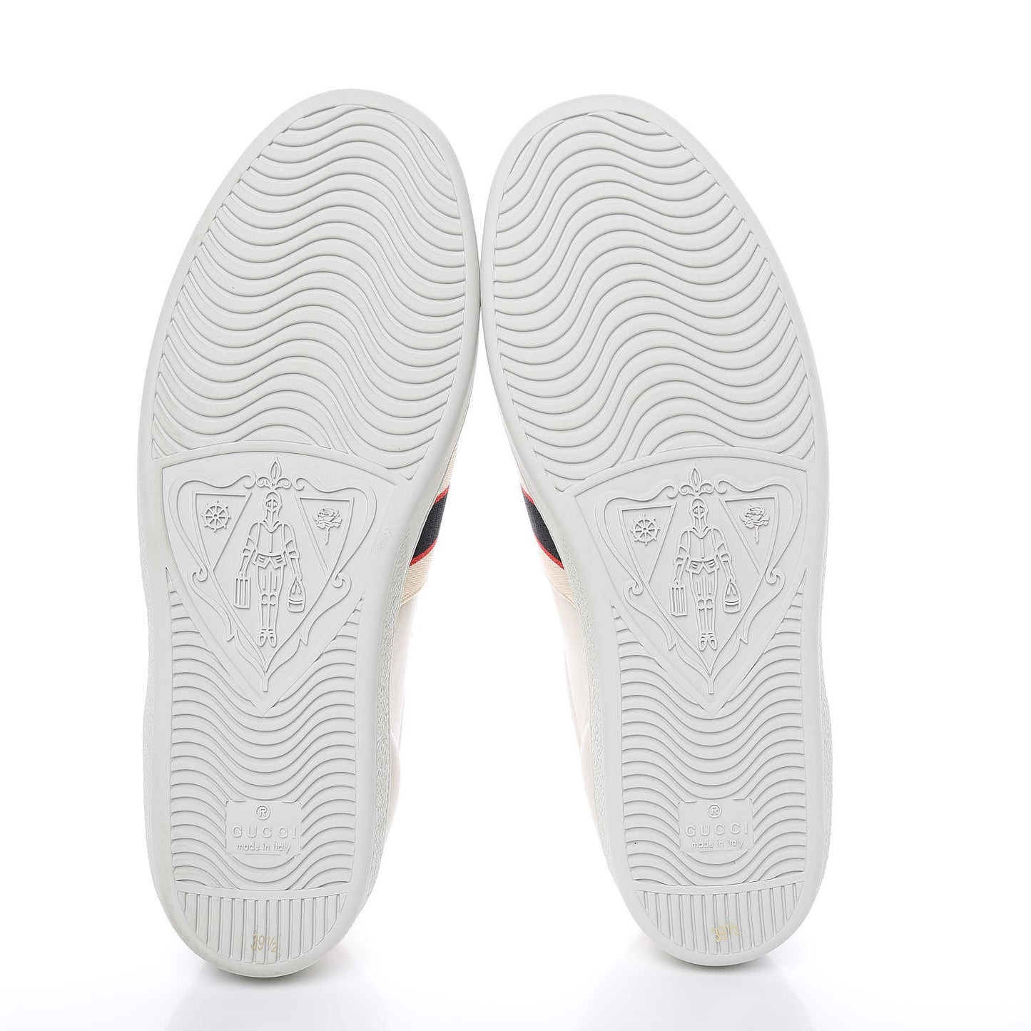 Calfskin Stripe Womens New Ace Sneakers 39.5 New Mystic White Ecru Red Flame