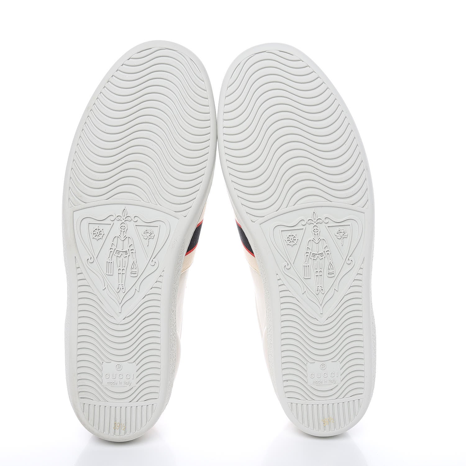 Gucci Calfskin Stripe Womens New Ace Sneakers 39.5 New Mystic White Ecru Red Flame 5 of 9