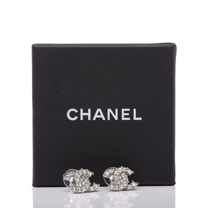 Chanel Crystal CC Earrings Silver 5 of 5