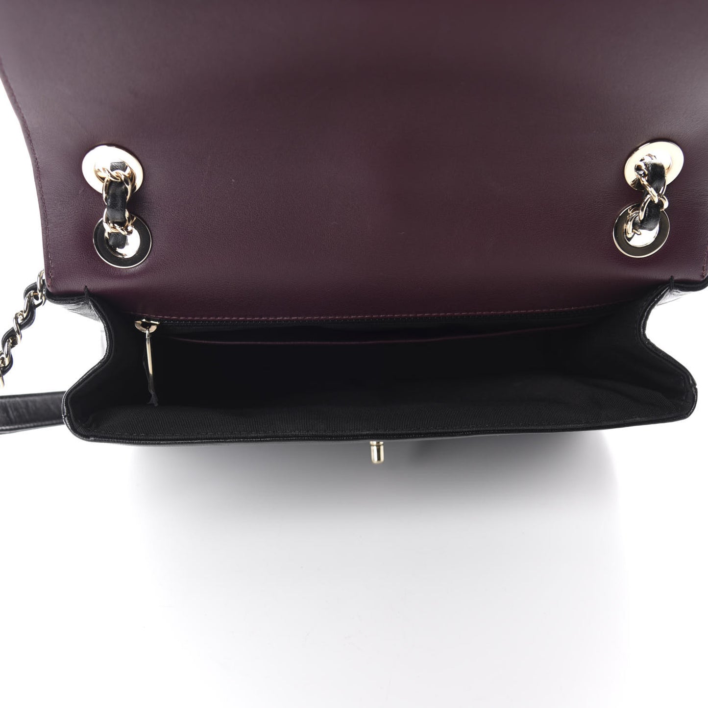 Shiny Lambskin Chevron Quilted Miroir Black