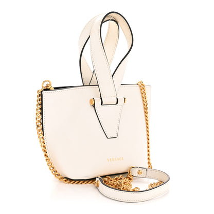 Versace Vitello Mini Virtus Bucket Bag White 3 of 13