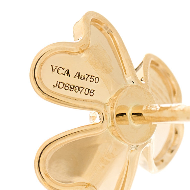 Van Cleef & Arpels 18K Yellow Gold Diamond Mini Frivole Earrings 4 of 4