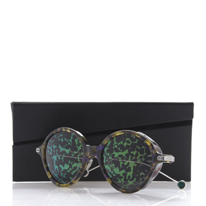 Christian Dior Acetate Leaf Print Umbrage Round Sunglasses Green Foliage 8 of 8