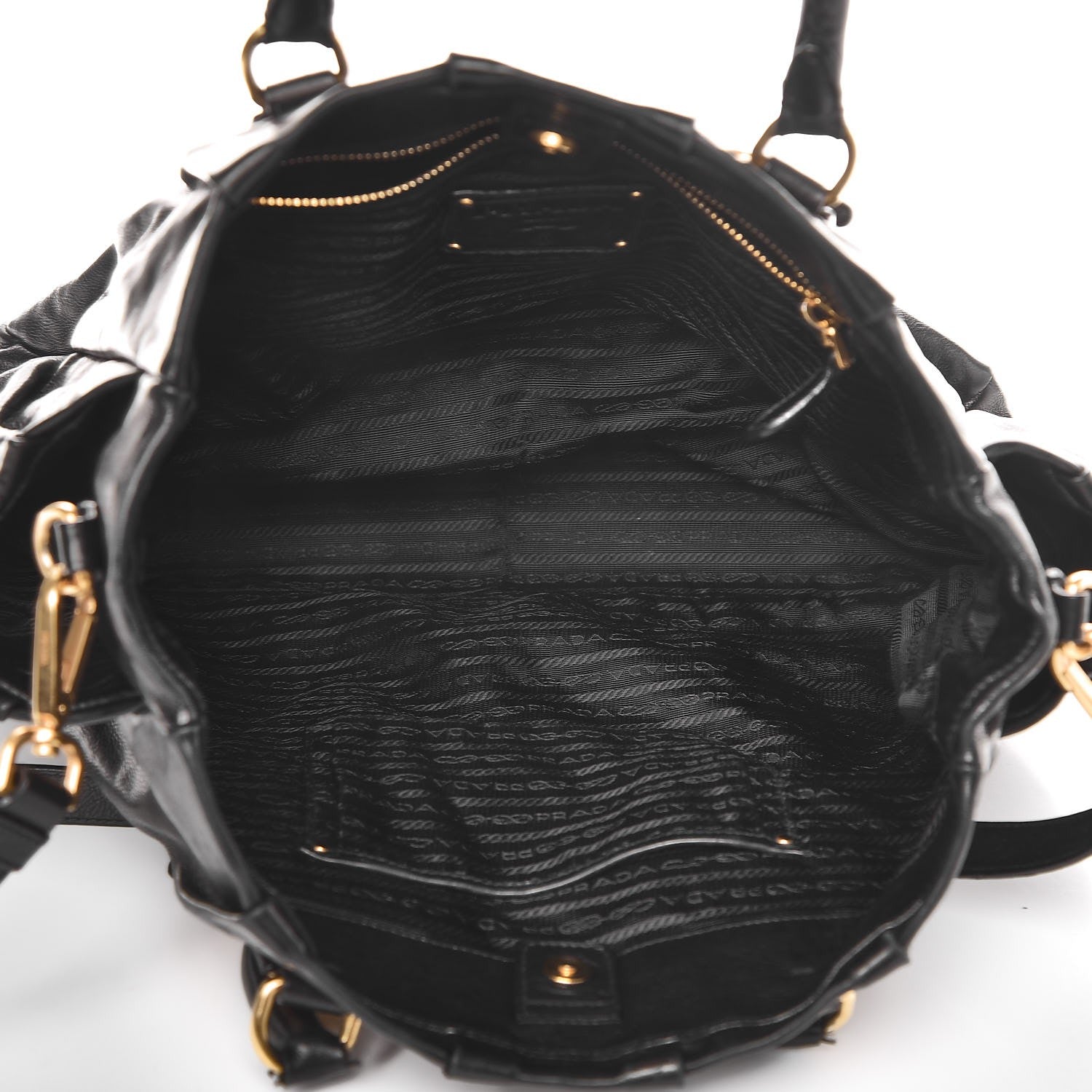 Prada Glace Calfskin Shoulder Bag Black 5 of 9