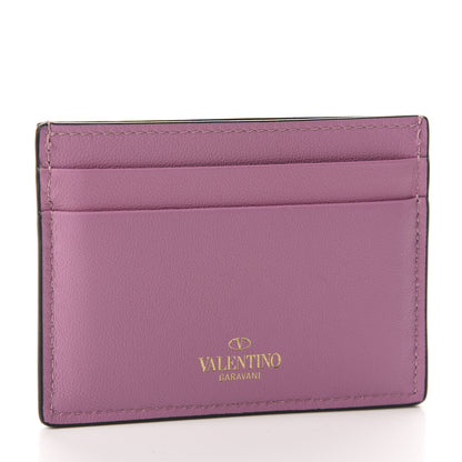 Valentino Garavani Vitello Rockstud Card Holder Pink 3 of 7