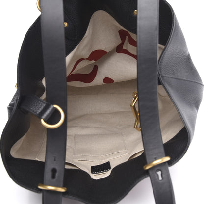 Gucci Calfskin Kingsnake Print Drawstring Backpack Black 4 of 9