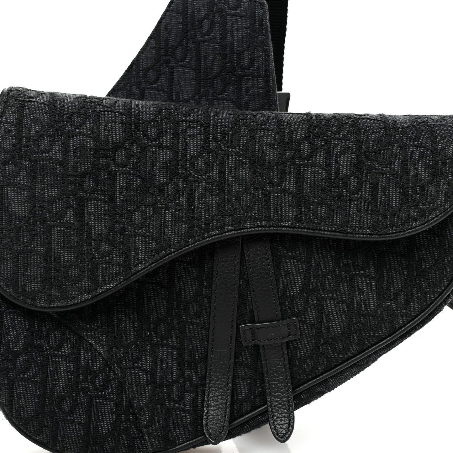 Oblique Mens Saddle Bag Black Blue