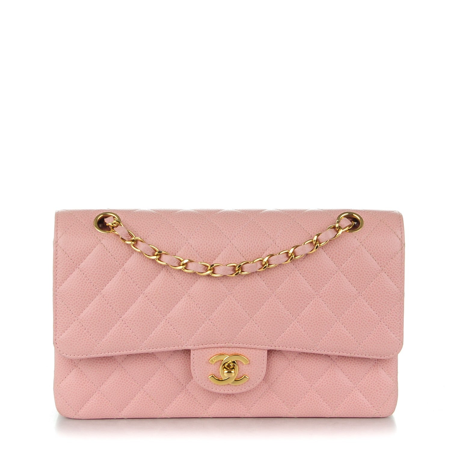 Chanel Caviar Quilted Medium Double Flap Pink 1 of 10