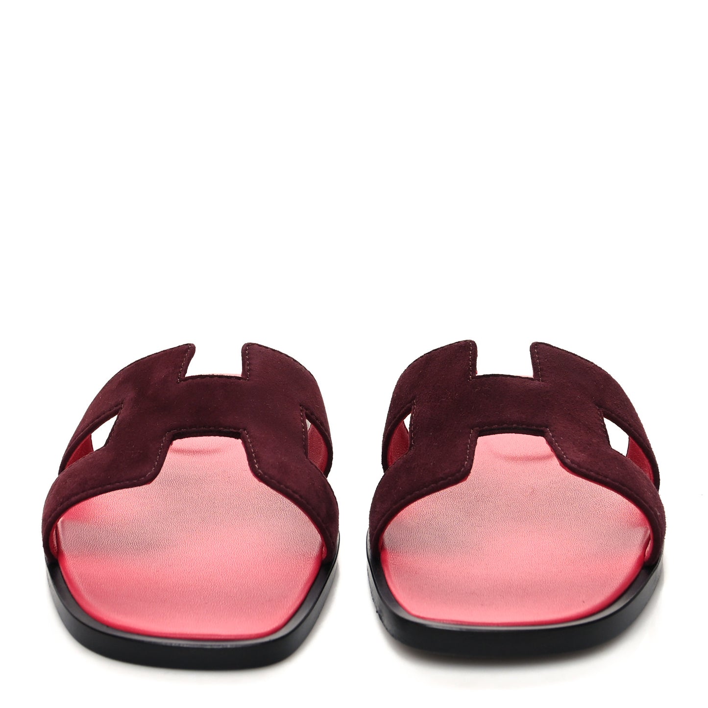 Suede Goatskin Oran Sandals 36.5 Rose Rouge Marsala
