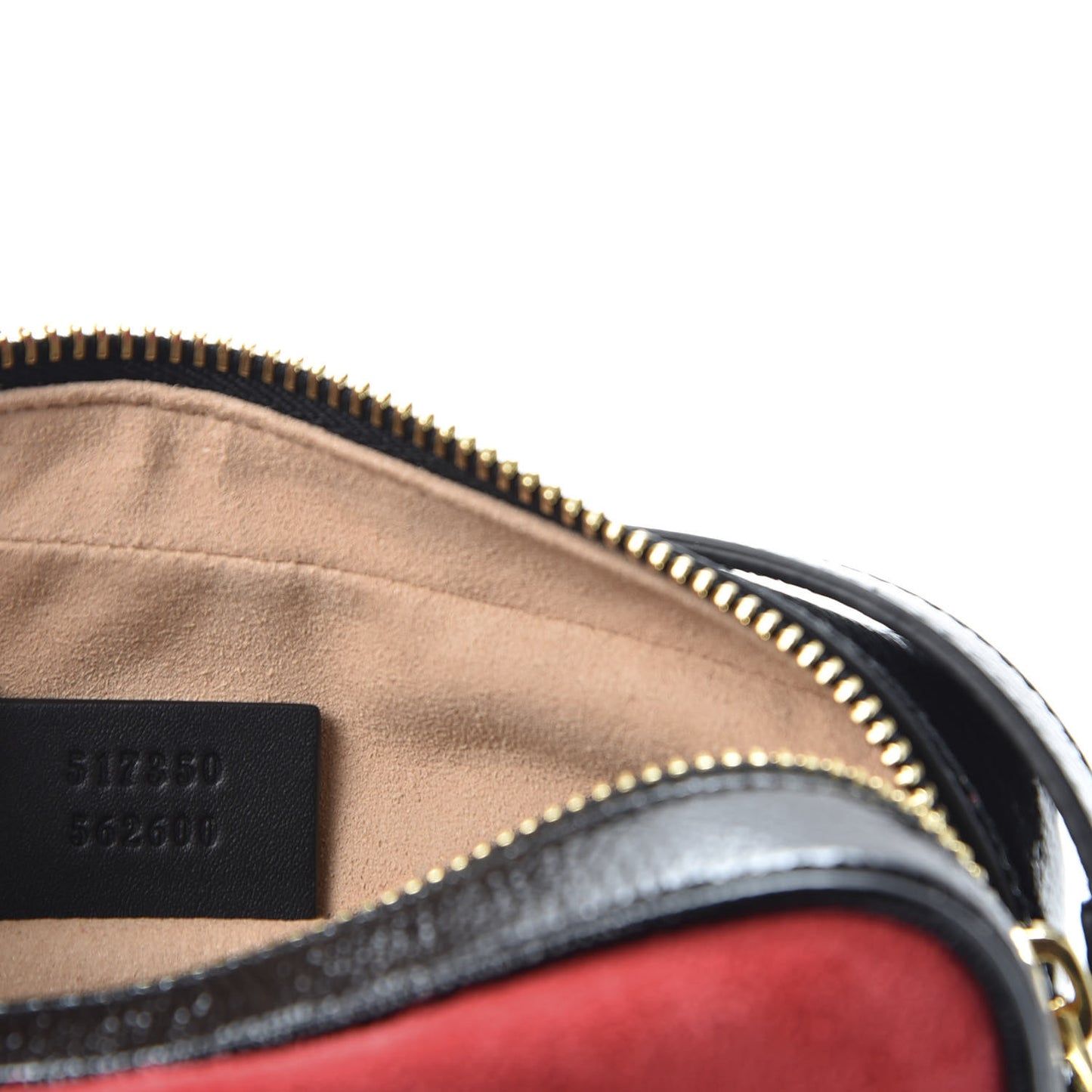 Suede Patent Web Mini Ophidia Shoulder Bag Red