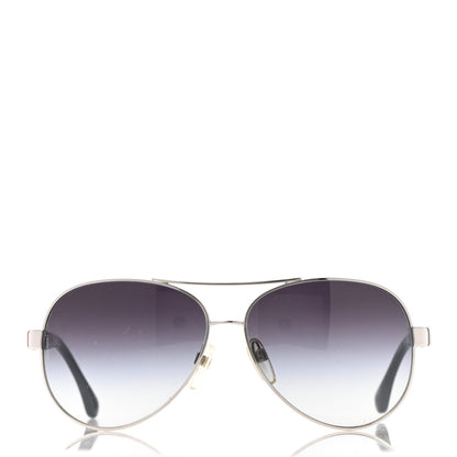 Chanel Lambskin Quilted CC Aviator Sunglasses 4195-Q Black 2 of 8