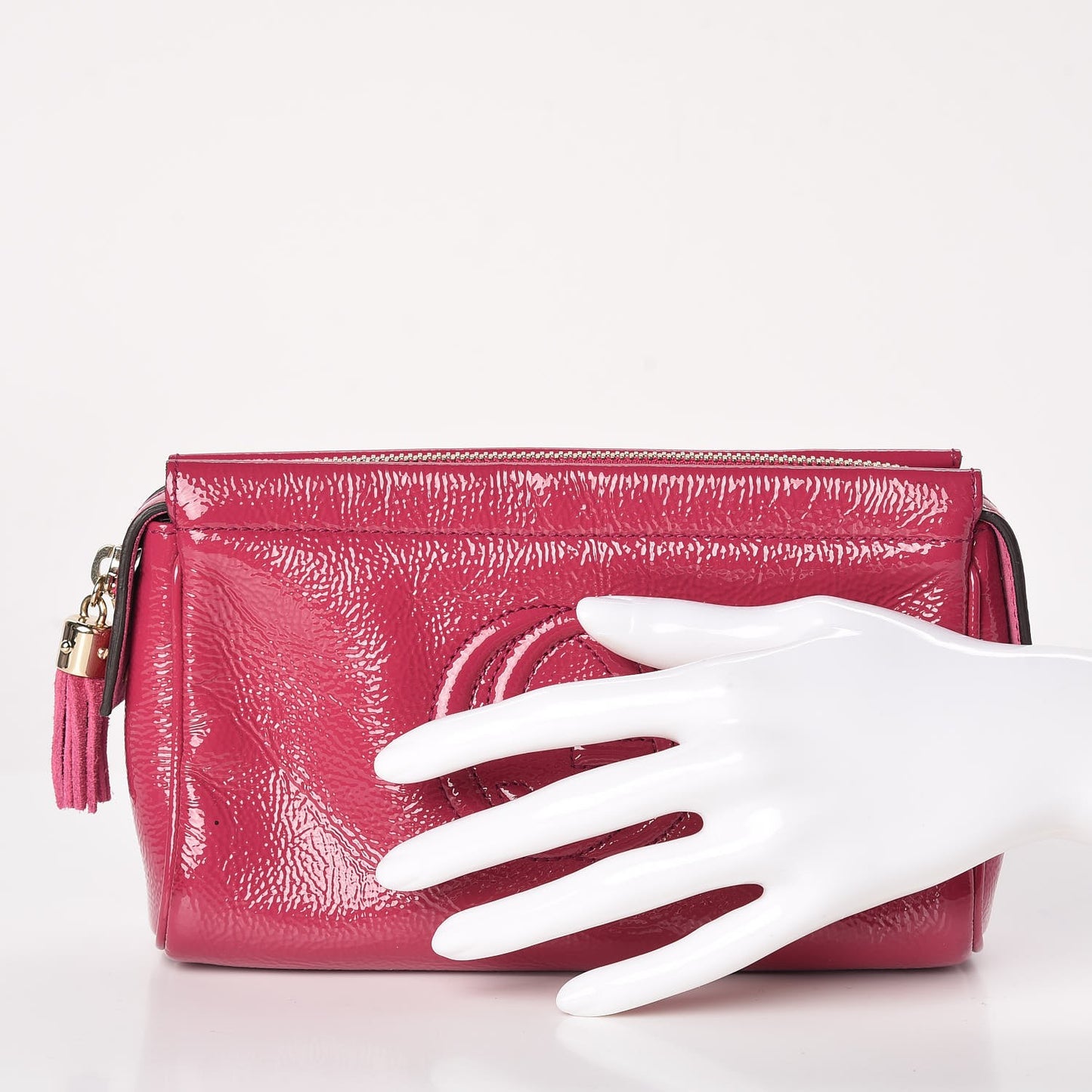 Soft Patent Soho Cosmetic Case Bright Bougainvillea